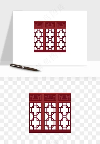 屏风国风元素png免抠