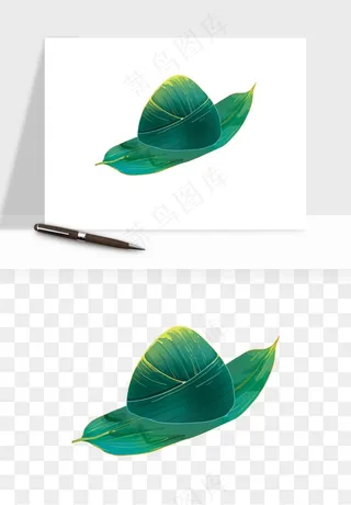 国潮粽子手绘肉粽png免抠