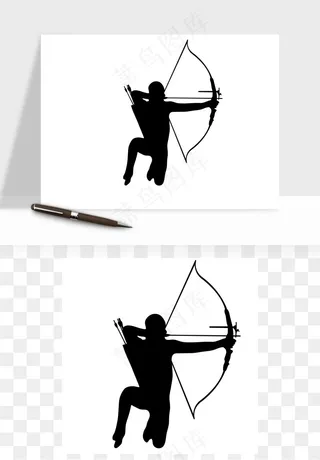 运动人物剪影矢量