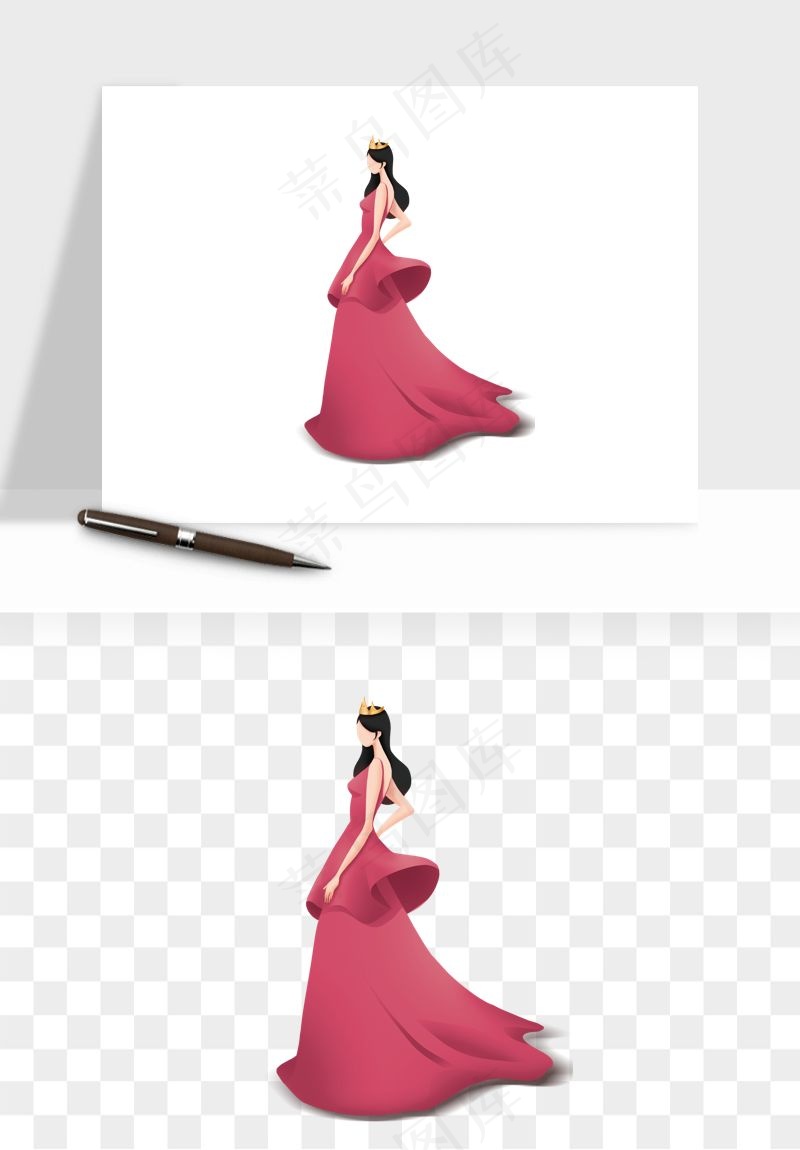 手绘女神女王妇女png免抠