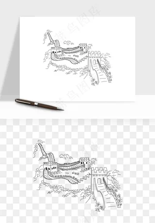 万里长城png免抠