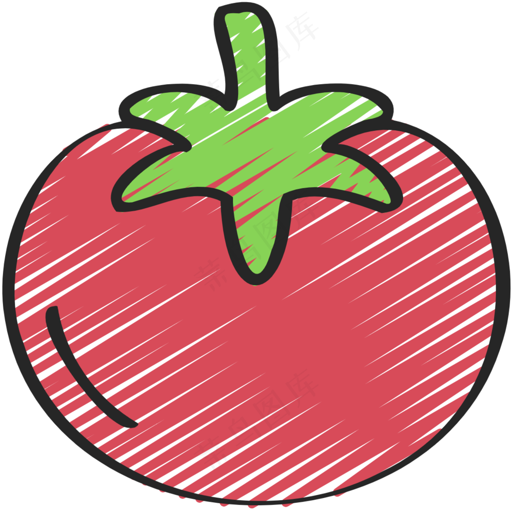 番茄 西红柿 铅笔手绘图标icon