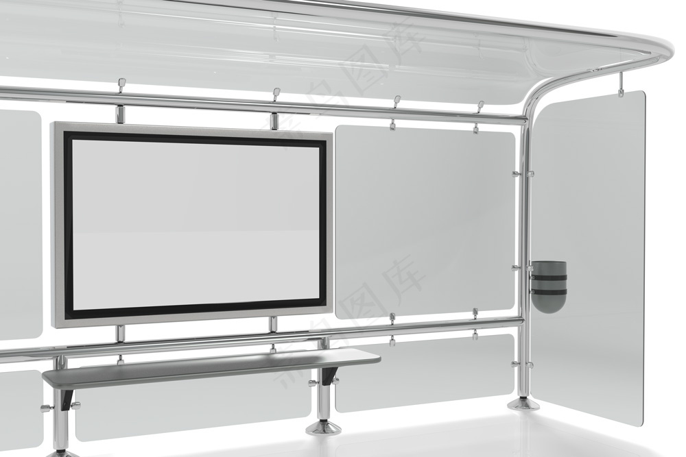 车站候车厅广告牌海报空白样机-208