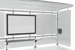 车站候车厅广告牌海报空白样机-208