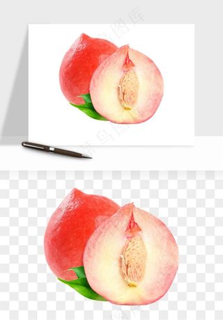 桃子油桃黄桃水果png免抠