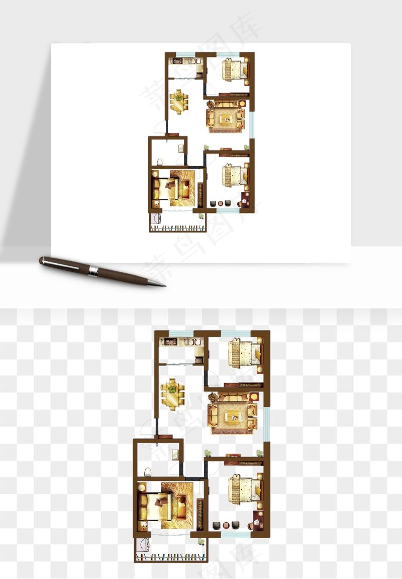 楼盘户型建筑图png免抠
