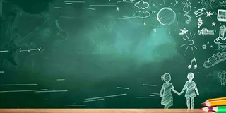 教室黑板上图画写字粉笔学生教师节背景