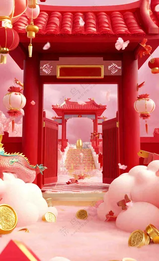 年货节促销电商背景