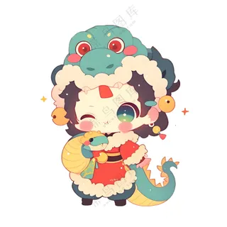 蛇年IP形象插画2025新春贺岁吉祥物蛇宝宝PSD分层图-28