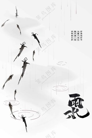 雨水节气传统海报