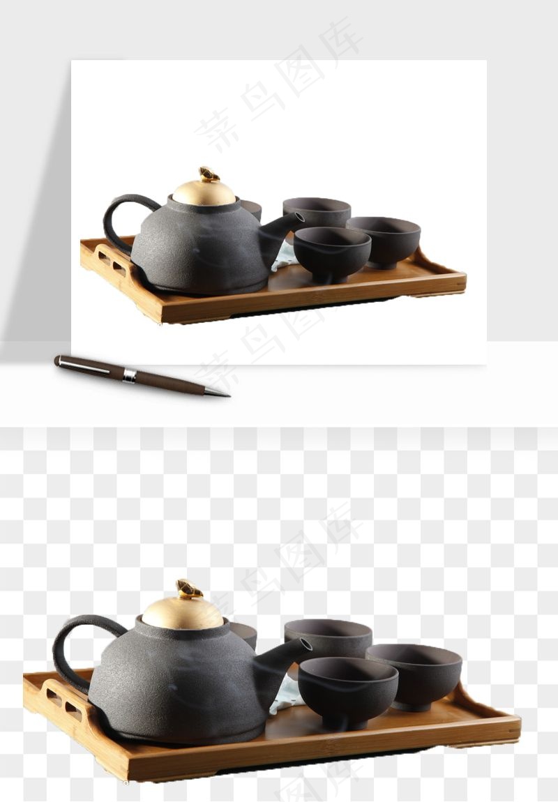中国风茶壶茶几png免抠图