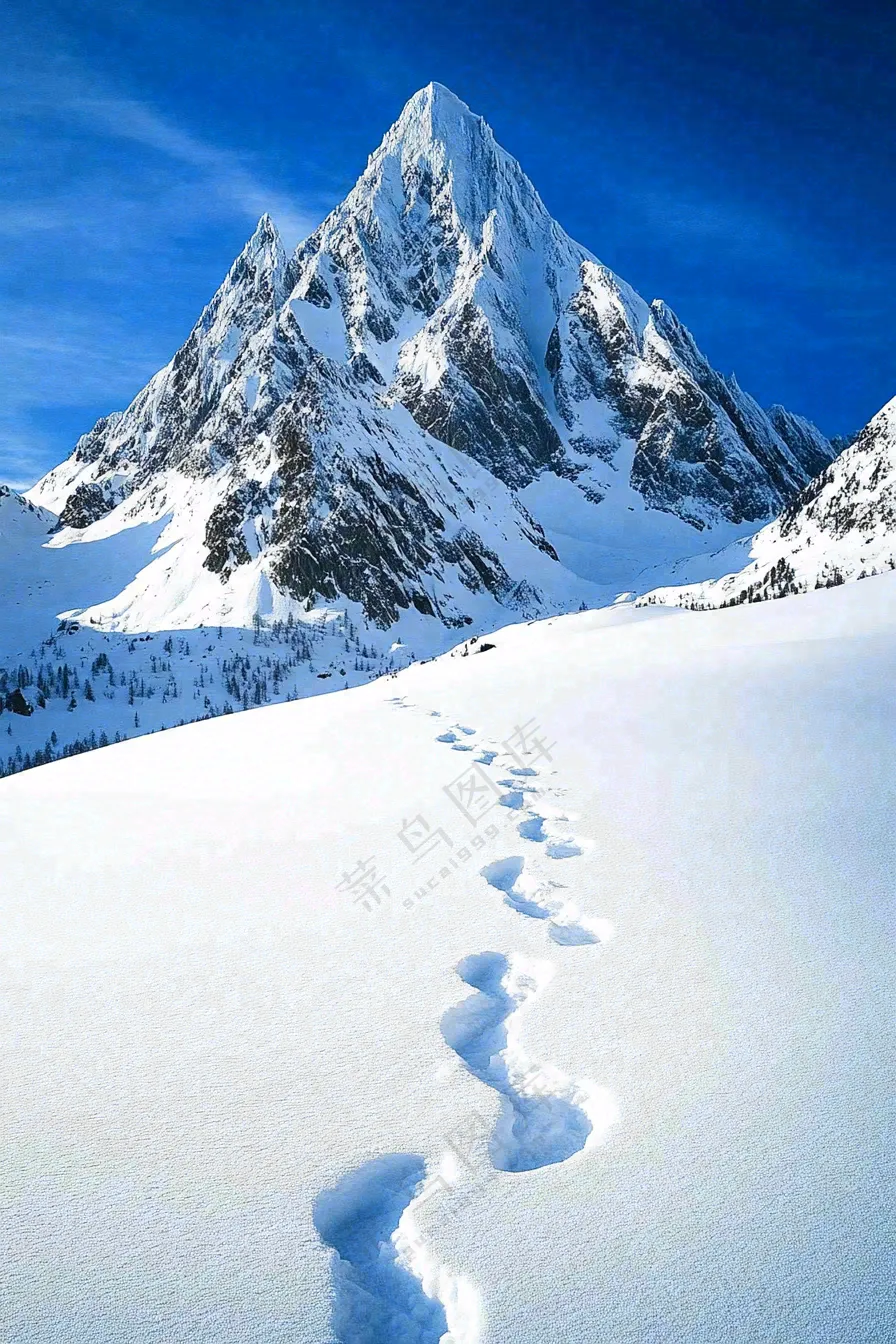 高原高山雪山风光风景摄影图