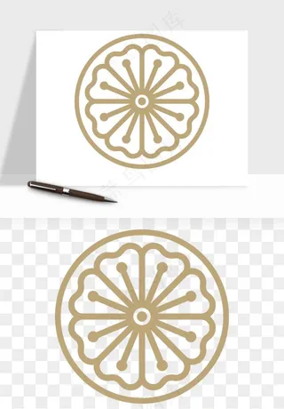 中式镂空古典图案png免抠