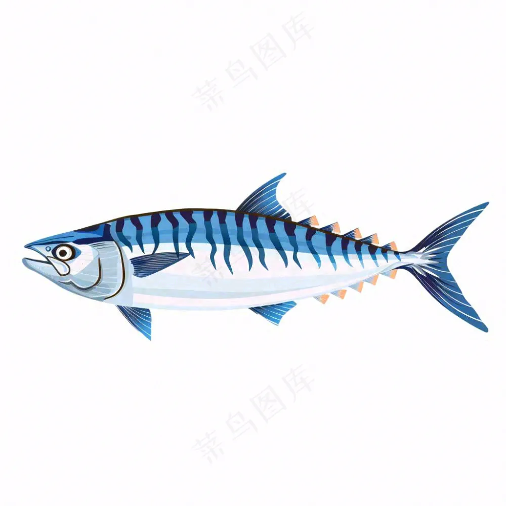 海洋鱼类海鲜卡通插画免抠