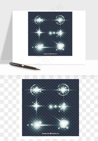 白光点光星光光效矢量png免抠