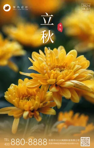 立秋手机海报