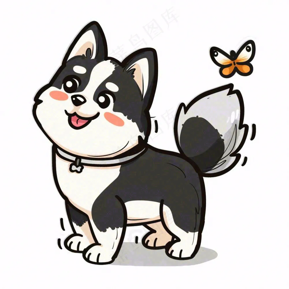 小狗宠物动物卡通插画免抠