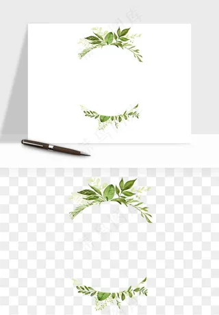 清新手绘植物png免抠