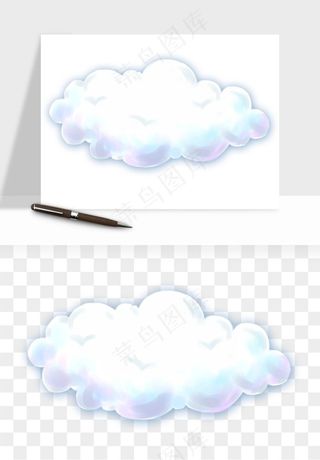 卡通云朵多云天气png免抠