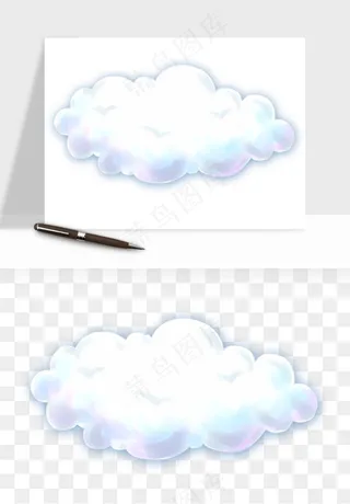 卡通云朵多云天气png免抠