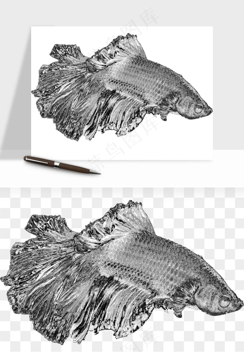 立体潮流金属质感小装饰png免抠