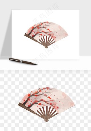 古风扇子元素png免抠