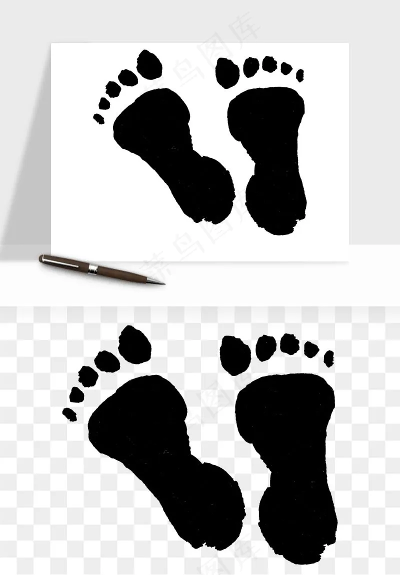 脚印脚丫鞋印png免抠