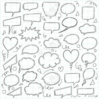 手绘素描风对话框矢量