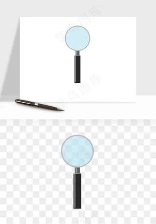 手绘放大镜镜片png免抠