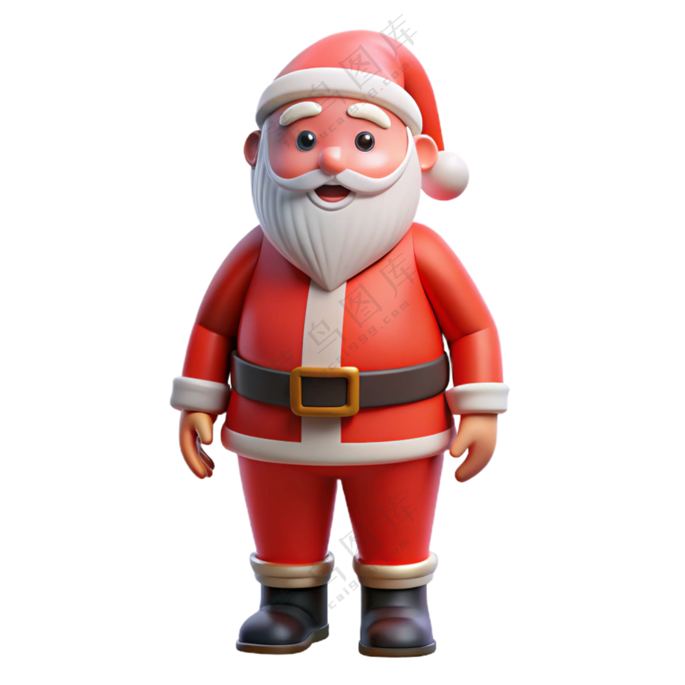 立体3D人物 开心圣诞老人 免扣素材 PNG 透明背景