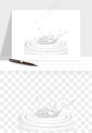 飞溅的牛奶牛奶杯元素png免抠