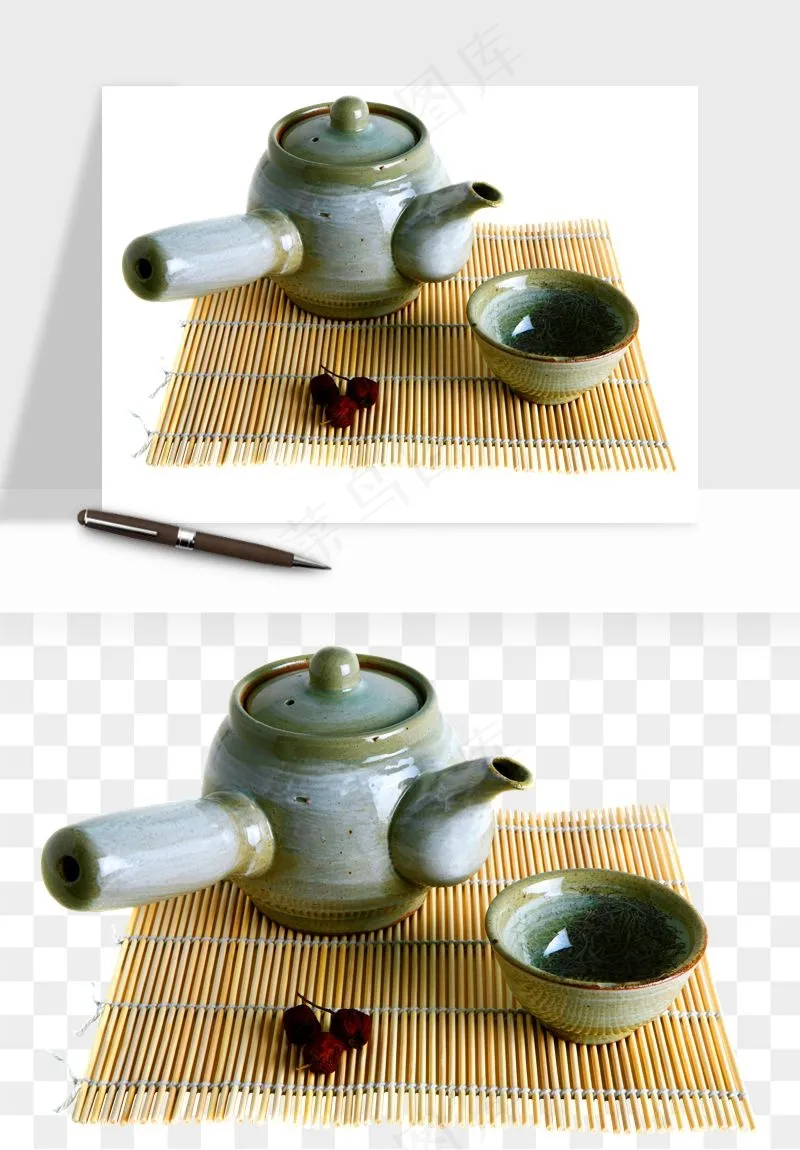 中国风茶壶茶几png免抠图