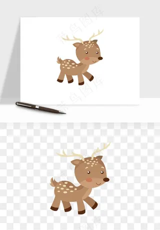 手绘梅花鹿小鹿麋鹿png免抠