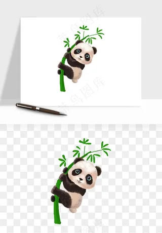 熊猫国宝手绘png免抠