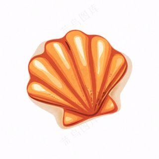 海洋扇贝贝壳卡通插画免抠
