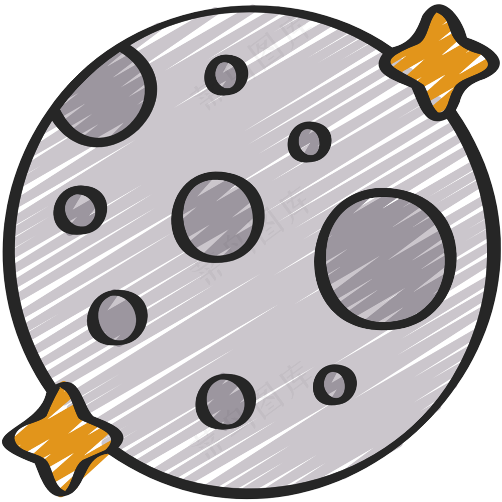 月球 铅笔手绘图标 icon