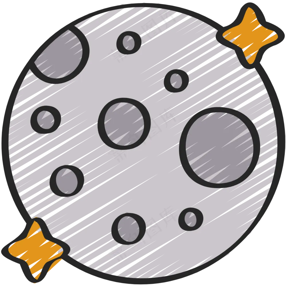 月球 铅笔手绘图标 icon