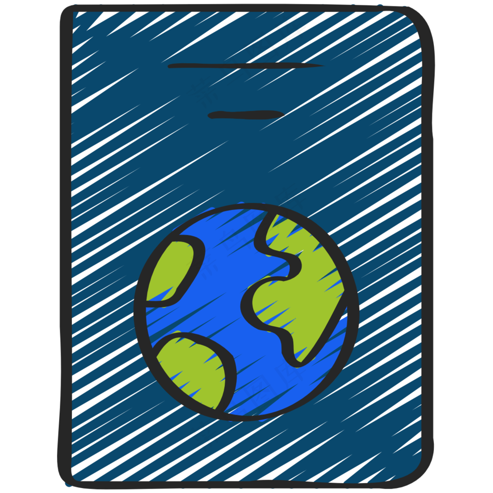 护照 铅笔手绘图标 icon
