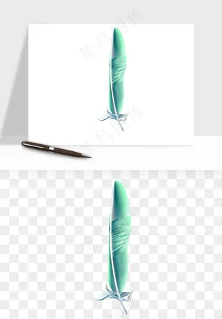 白羽毛漂浮彩色羽毛png免抠