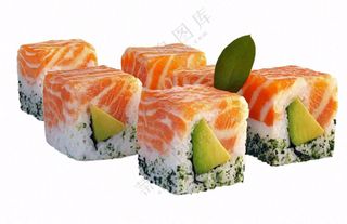 寿司三文鱼食物摄影图免抠