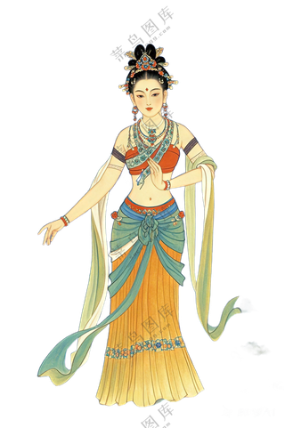 免抠工笔画中国风仙女人物