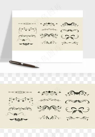 欧式花纹花边矢量png免抠