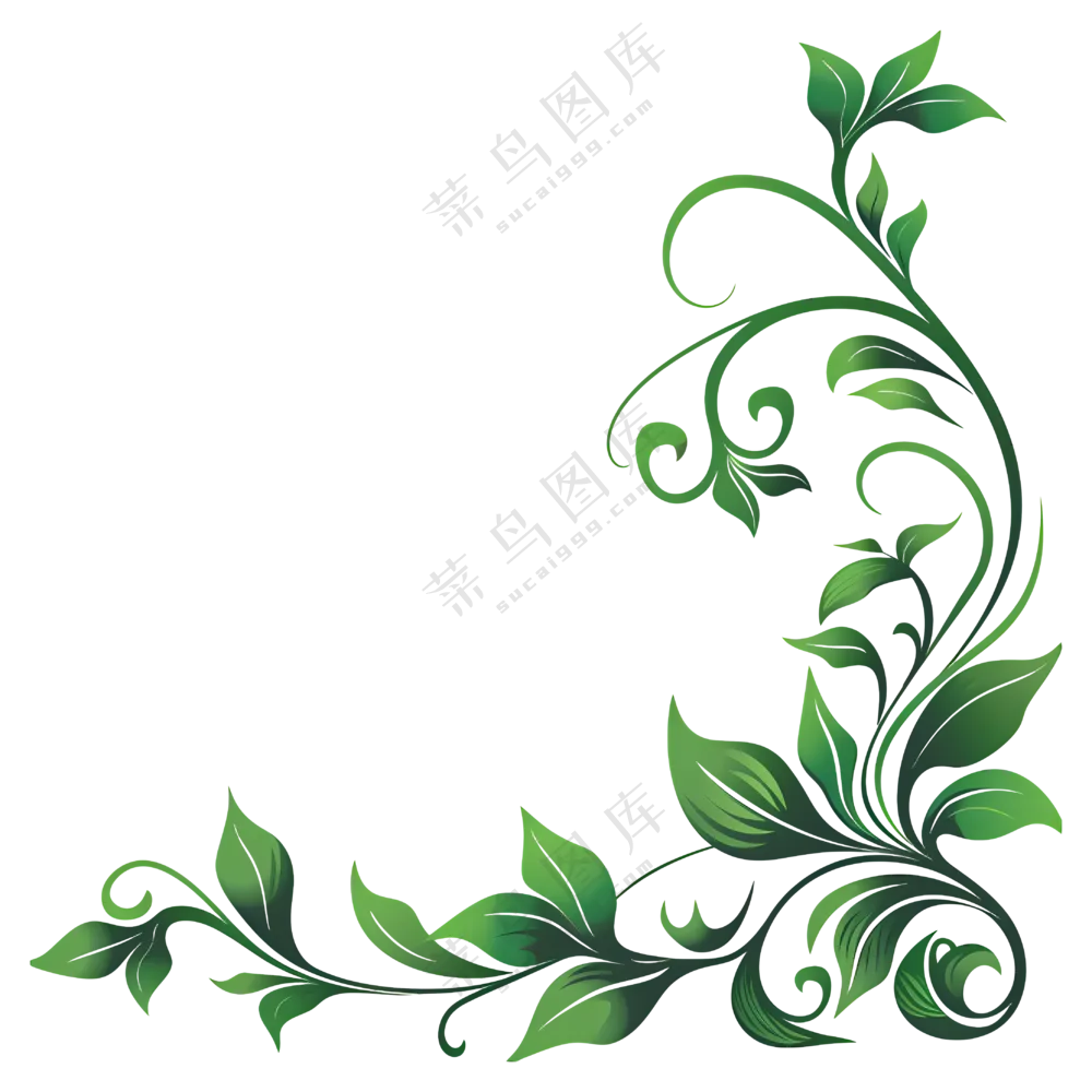 绿叶插图元素