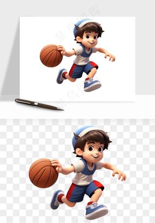 立体篮球人物png免抠