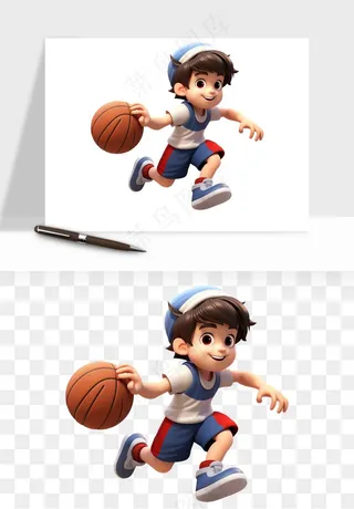 立体篮球人物png免抠