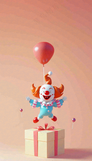 卡通插画马戏团小丑搞怪娱乐快乐表演愚人节插画背景