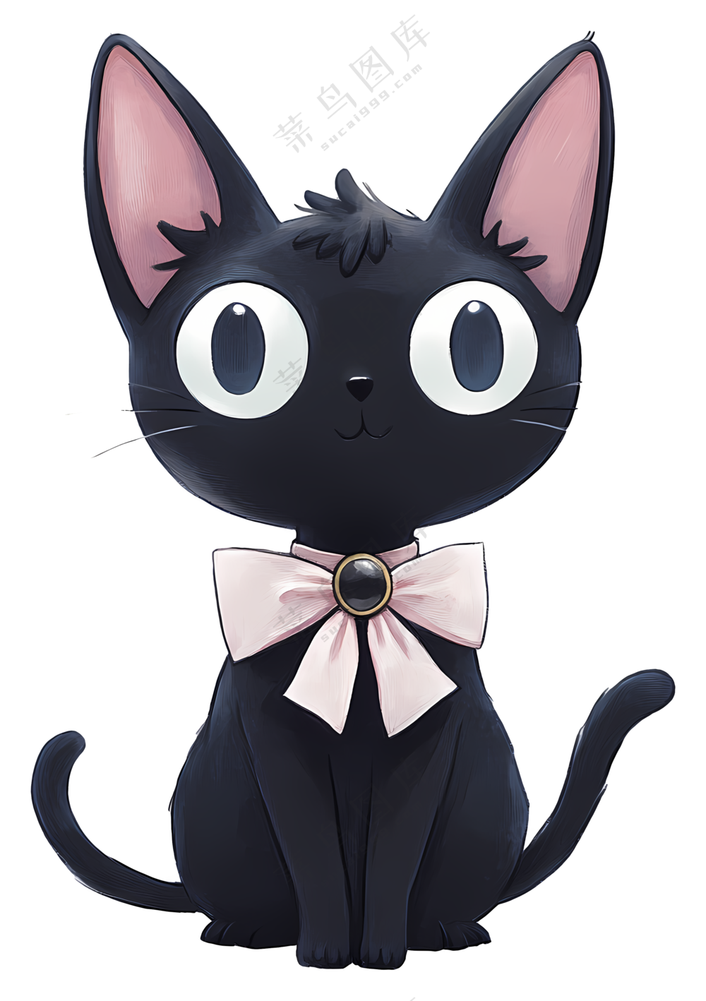 可爱的黑色卡通猫