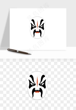 手绘戏剧脸谱卡通面具png免抠