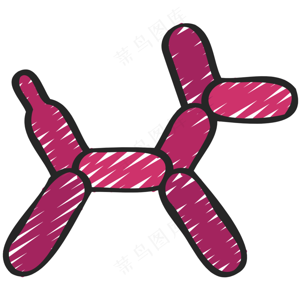 气球小狗 铅笔手绘图标icon