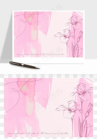 水彩花卉手绘矢量背景